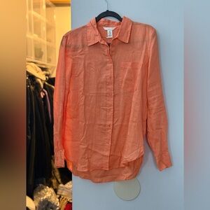 H&M Vibrant Orange Button-Down Shirt